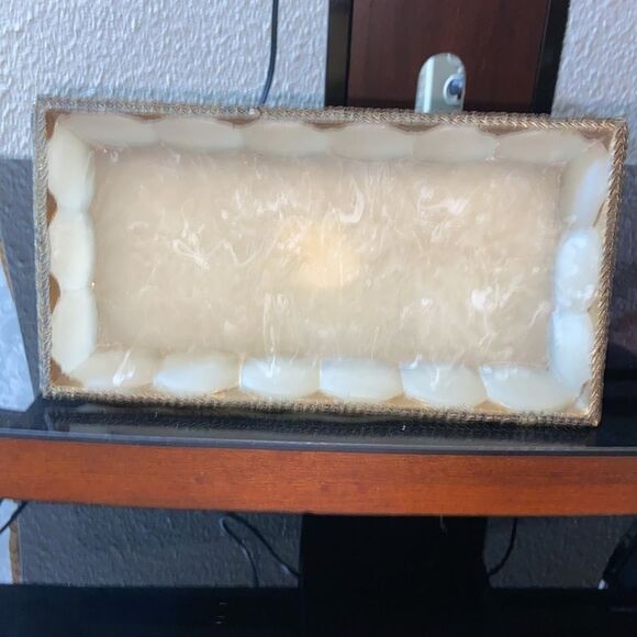 Vintage Elegant Gold and Cream Decorative Tray - Picture 1 of 12
